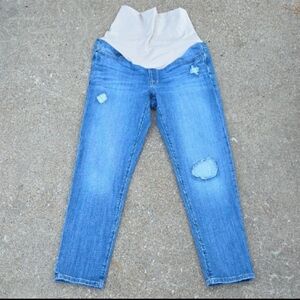 Loft Ann Taylor Distressed Skinny Maternity Denim Jeans Size 6